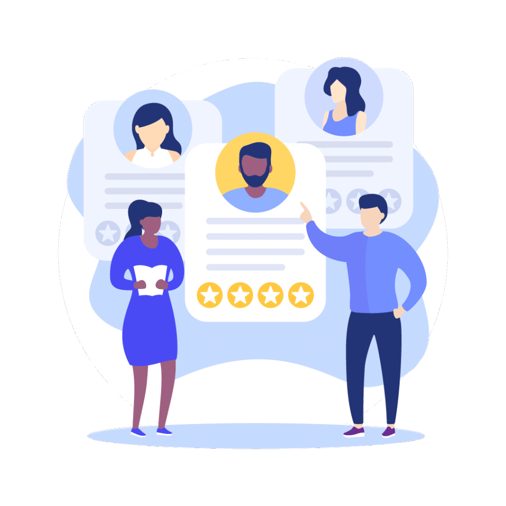 Desenho vetorial de avaliação de clientes